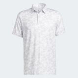 ADIDAS MEN'S PRISMA-PRINT GOLF POLO SHIRT - WHITE/GREY