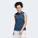 ADIDAS WOMEN'S SLEEVELESS GOLF POLO SHIRT - CREW NAVY