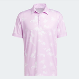 ADIDAS MEN'S SPLATTER-PRINT GOLF POLO SHIRT - BLISS LILAC / WHITE