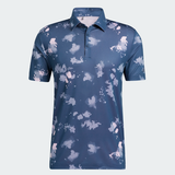 ADIDAS MEN'S SPLATTER-PRINT GOLF POLO SHIRT - CREW NAVY / BLISS LILAC