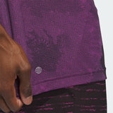 ADIDAS MEN'S FLOWER MESH GOLF POLO SHIRT - Black / Lucid Fuchsia
