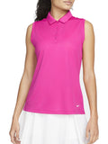 NIKE WOMEN'S DRI-FIT VICTORY SLEEVELESS GOLF POLO SHIRT - ACTIVE PINK