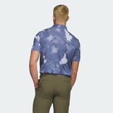 ADIDAS MEN'S FLOWER MESH GOLF POLO SHIRT - White / Collegiate Navy
