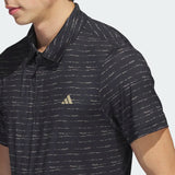 ADIDAS MEN'S STRIPE ZIP GOLF POLO SHIRT - Black/Hemp