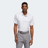 ADIDAS MEN'S PRISMA-PRINT GOLF POLO SHIRT - WHITE/GREY