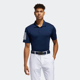 ADIDAS MEN'S 3-STRIPE BASIC GOLF POLO SHIRT - CONAVY / WHITE