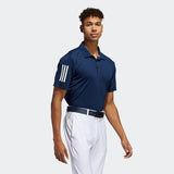 ADIDAS MEN'S 3-STRIPE BASIC GOLF POLO SHIRT - CONAVY / WHITE