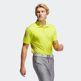 ADIDAS MEN'S 3-STRIPE BASIC GOLF POLO SHIRT - ACID YELLOW / GREY TWO