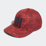 ADIDAS MEN'S 3-STRIPES PRINTED TOUR GOLF HAT - PRELOVED RED