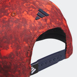 ADIDAS MEN'S 3-STRIPES PRINTED TOUR GOLF HAT - PRELOVED RED
