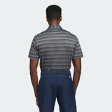 ADIDAS MEN'S TWO-COLOR STRIPED GOLF POLO SHIRT - Black / Grey Four