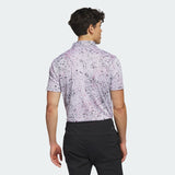 ADIDAS MEN'S JACQUARD GOLF POLO SHIRT - White / Black / Lucid Fuchsia