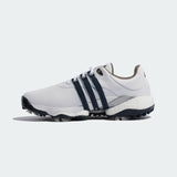 ADIDAS MEN'S TOUR360 22 GOLF SHOES - Cloud White / Collegiate Navy / Silver Metallic