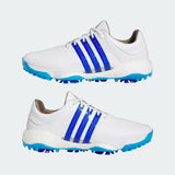 ADIDAS MEN'S TOUR360 22 GOLF SHOES - Cloud White / Lucid Blue / Silver Metallic