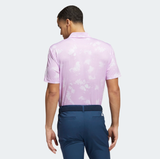 ADIDAS MEN'S SPLATTER-PRINT GOLF POLO SHIRT - BLISS LILAC / WHITE
