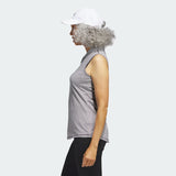 ADIDAS WOMEN'S TWO-COLOR OTTOMAN SLEEVELESS GOLF POLO SHIRT - Black / White