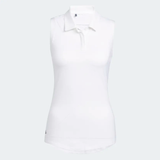 ADIDAS WOMEN'S OTMAN STRIPES SLEEVELESS GOLF POLO SHIRT - WHITE