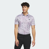 ADIDAS MEN'S JACQUARD GOLF POLO SHIRT - White / Black / Lucid Fuchsia