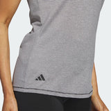 ADIDAS WOMEN'S TWO-COLOR OTTOMAN SLEEVELESS GOLF POLO SHIRT - Black / White