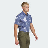 ADIDAS MEN'S FLOWER MESH GOLF POLO SHIRT - White / Collegiate Navy