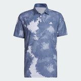ADIDAS MEN'S FLOWER MESH GOLF POLO SHIRT - White / Collegiate Navy