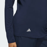 ADIDAS WOMEN'S QUARTER-ZIP LONG SLEEVE GOLF POLO SHIRT - Collegiate Navy