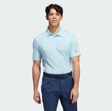 ADIDAS MEN'S COURSE MAP GOLF POLO SHIRT - Bliss Blue Mel / Pulse Blue / Semi Impact Orange