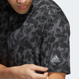 ADIDAS MEN'S PRISMA-PRINT GOLF POLO SHIRT - Grey Six / Black
