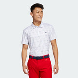 ADIDAS MEN'S STRIPE ZIP GOLF POLO SHIRT - White / Collegiate Navy
