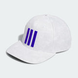 ADIDAS'S MENS 3-STRIPES PRINTED TOUR GOLF HAT - WHITE/ GREY ONE