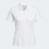 ADIDAS WOMEN'S PERFORMANCE PRIMEGREEN GOLF POLO SHIRT - WHITE