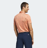 ADIDAS MEN'S JACQUARD GOLF POLO SHIRT - Coral Fusion / Olive Strata / Grey Three