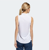ADIDAS WOMEN'S OTMAN STRIPES SLEEVELESS GOLF POLO SHIRT - WHITE