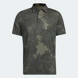 ADIDAS MEN'S FLOWER MESH GOLF POLO SHIRT - Olive Strata / Black