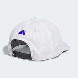 ADIDAS'S MENS 3-STRIPES PRINTED TOUR GOLF HAT - WHITE/ GREY ONE