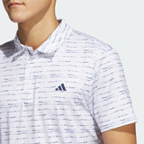 ADIDAS MEN'S STRIPE ZIP GOLF POLO SHIRT - White / Collegiate Navy
