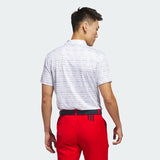 ADIDAS MEN'S STRIPE ZIP GOLF POLO SHIRT - White / Collegiate Navy