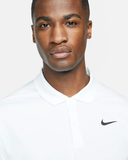NIKE MEN'S DRI-FIT VICTORY GOLF POLO SHIRT - WHITE/BLACK