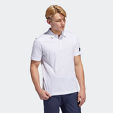 ADIDAS MEN'S ADICROSS THREE BELOW GOLF POLO SHIRT - WHITE