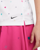 NIKE WOMEN'S DRI-FIT VICTORY PRINTED GOLF POLO SHIRT - WHITE