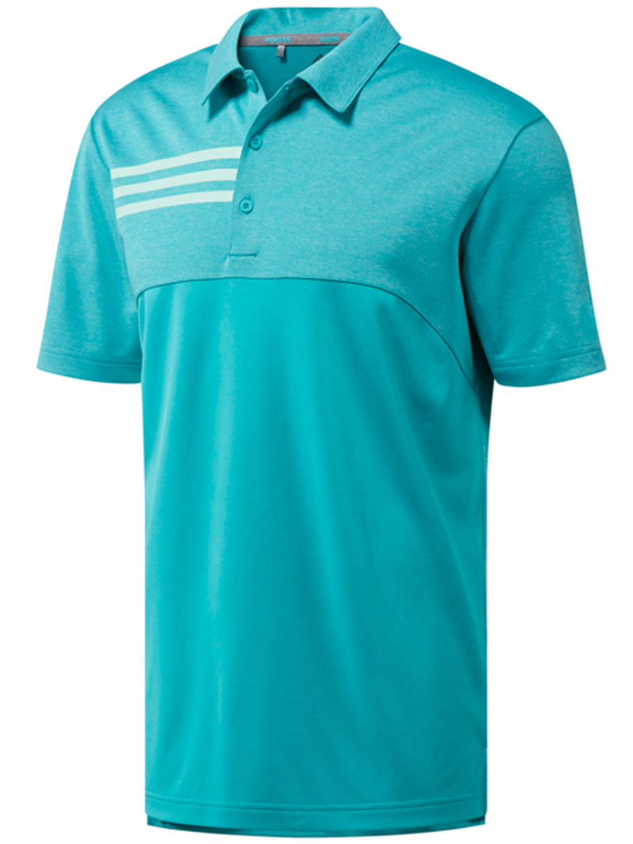 Adidas 3 stripe heather block golf polo shirt deals