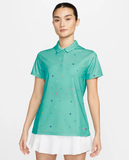 NIKE WOMEN'S DRI-FIT VICTORY PRINTED GOLF POLO SHIRT - WASHED TEAL