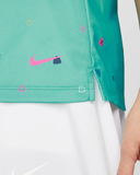 NIKE WOMEN'S DRI-FIT VICTORY PRINTED GOLF POLO SHIRT - WASHED TEAL