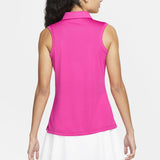 NIKE WOMEN'S DRI-FIT VICTORY SLEEVELESS GOLF POLO SHIRT - ACTIVE PINK