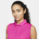 NIKE WOMEN'S DRI-FIT VICTORY SLEEVELESS GOLF POLO SHIRT - ACTIVE PINK