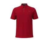 UNDER ARMOUR MEN'S TECH GOLF POLO - RED / GRAPHITE