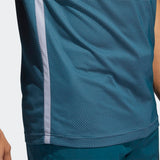 ADIDAS MEN'S EQUIPMENT TWO-TONE MESH GOLF POLO SHIRT - White / Wild Teal