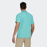 ADIDAS MEN'S EQUIPMENT ZIP PIQUÉ GOLF POLO SHIRT - ACID MINT