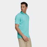 ADIDAS MEN'S EQUIPMENT ZIP PIQUÉ GOLF POLO SHIRT - ACID MINT