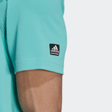 ADIDAS MEN'S EQUIPMENT ZIP PIQUÉ GOLF POLO SHIRT - ACID MINT